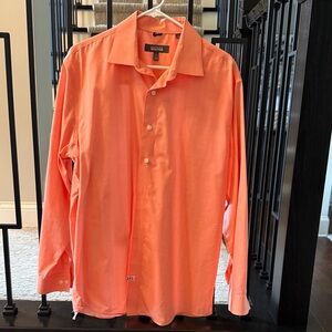 Men's Kenneth Cole Reaction Coral Orange Dress Shirt LG